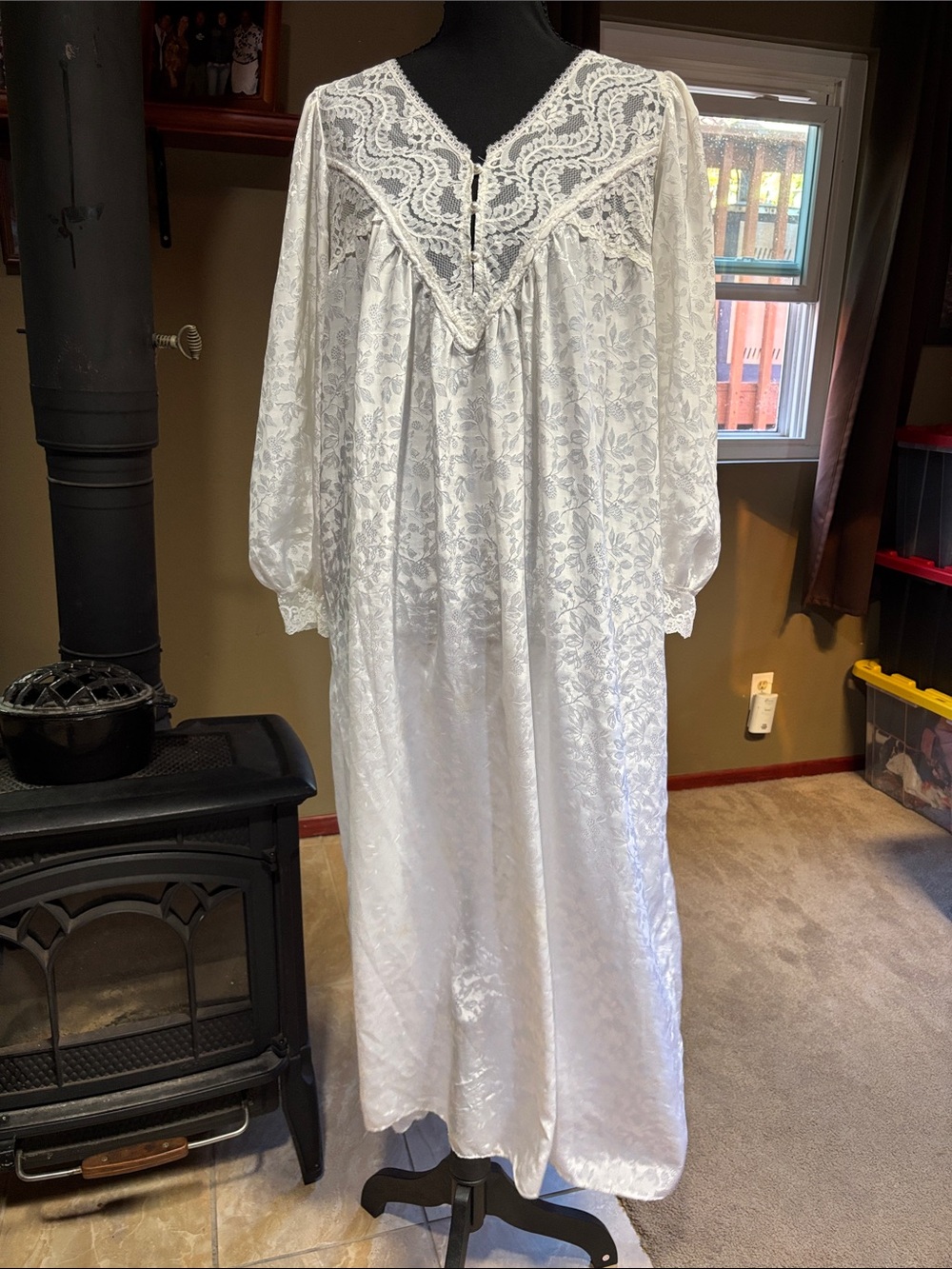 Vintage 1980s Miss Dior Satin Nightgown
